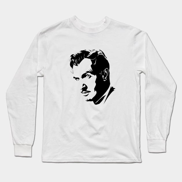 Vincent Price (Black & White) Long Sleeve T-Shirt by andrewcformosa